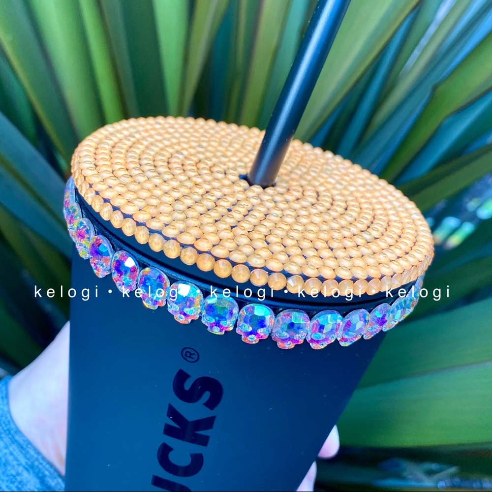 🧡NEW🖤Starbucks Skull Diamond & Neon Orange Cup - Picture 5 of 8